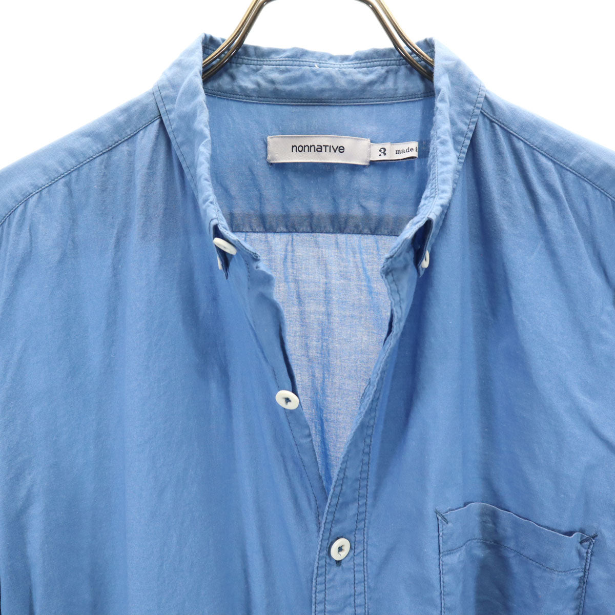 nonnative ノンネイティブ 日本製 長袖 ボタンダウンシャツ 3 ネイビー系 ロールアップ メンズ