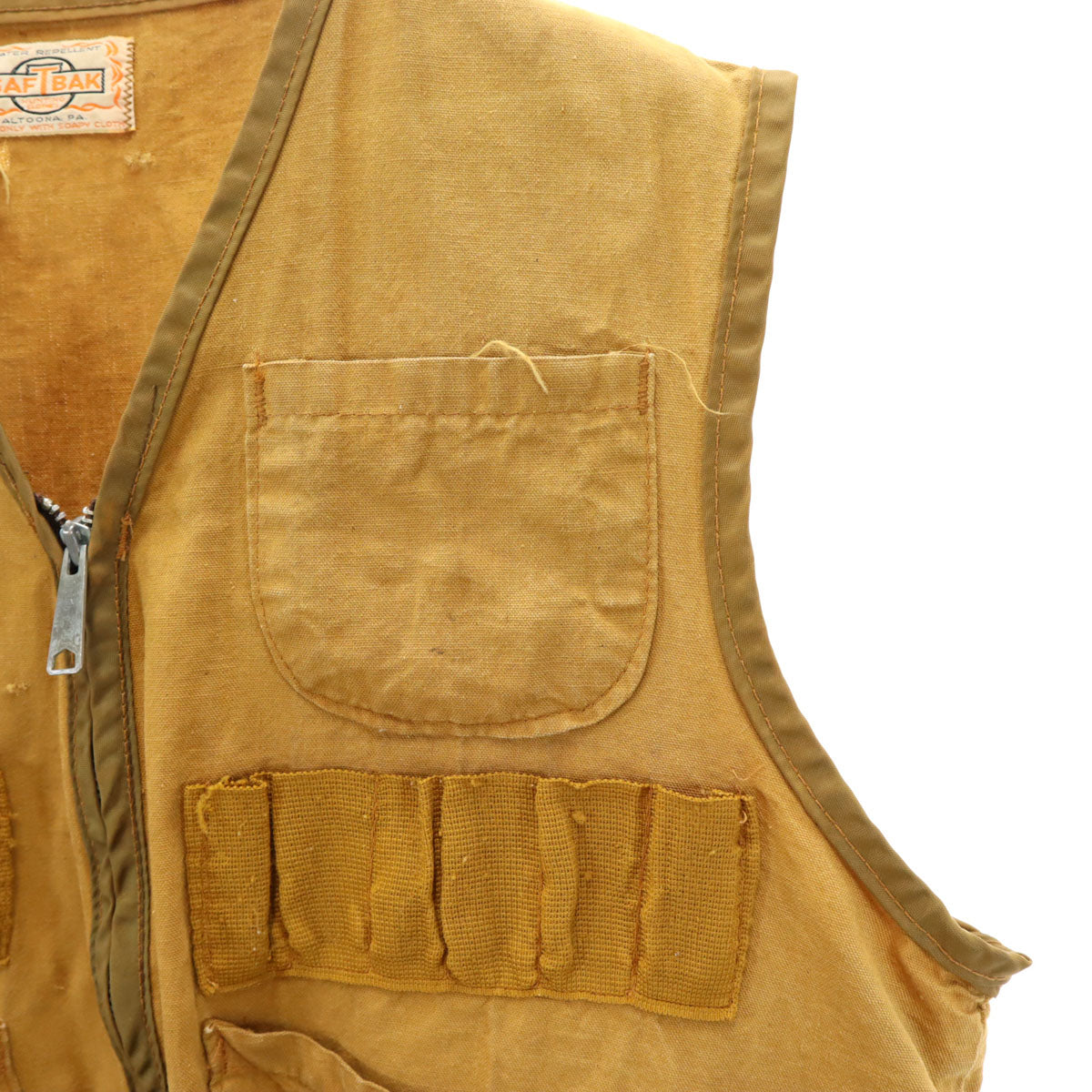 サフトバック 70s ヴィンテージ ハンティング ベスト キャメル メンズ