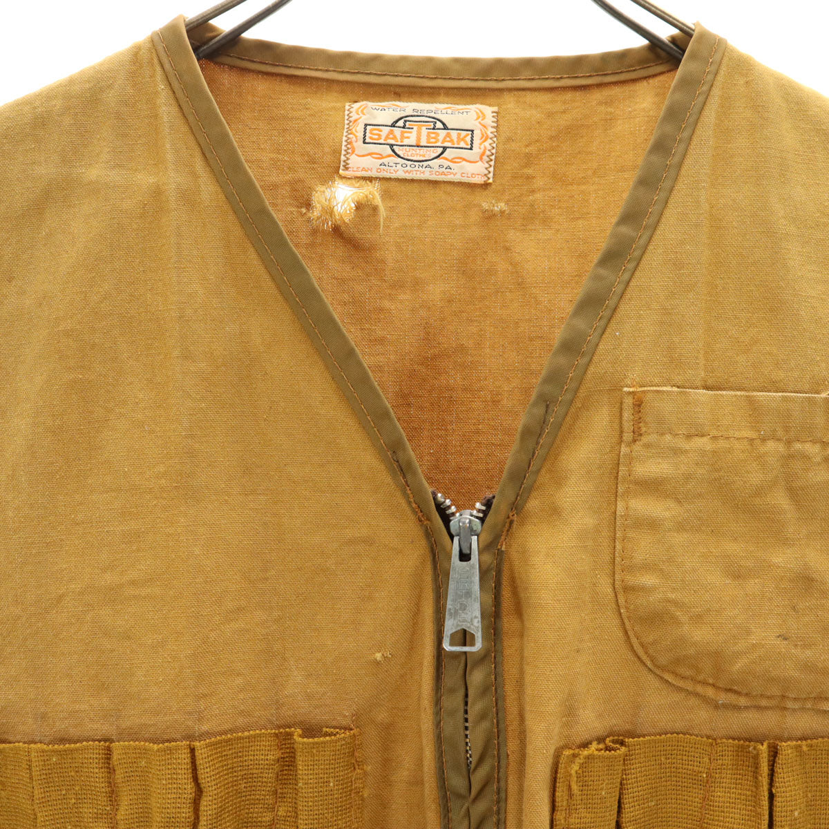 サフトバック 70s ヴィンテージ ハンティング ベスト キャメル メンズ