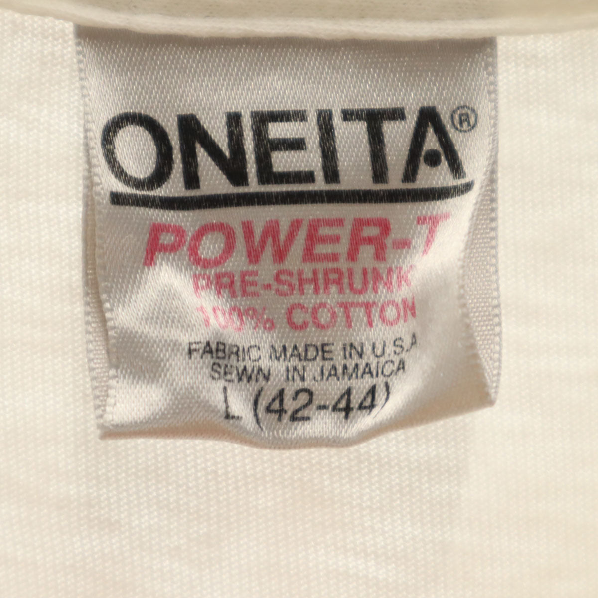 ONEITA オニータ 90s オールド バッドボーイ 半袖 Tシャツ L ホワイト POWER-T メンズ