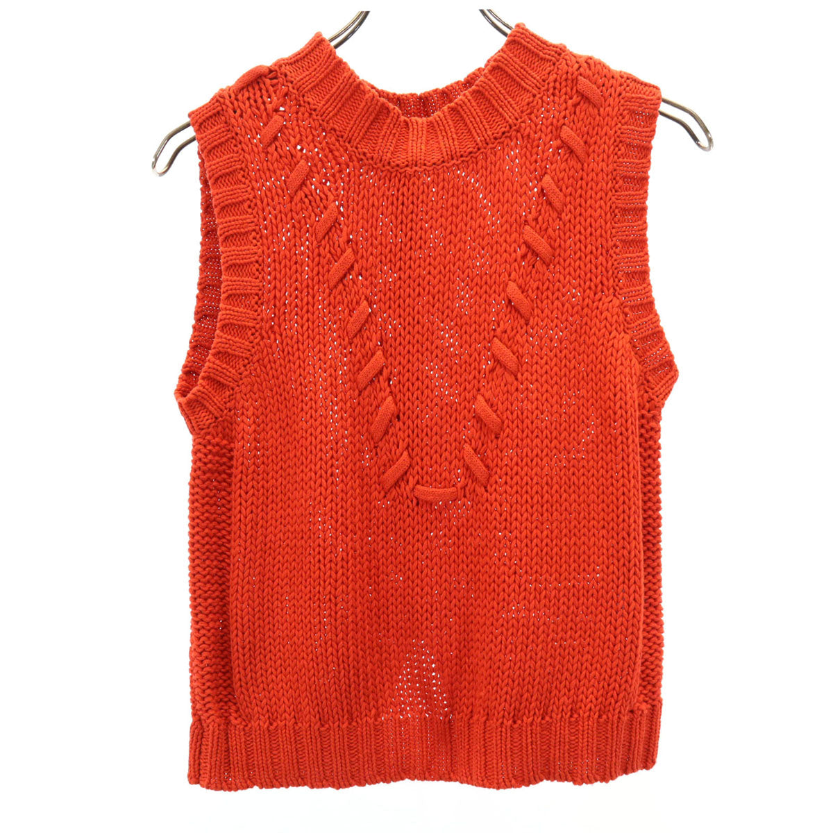 サヤカディビス ノースリーブ ニット S レッド レディース