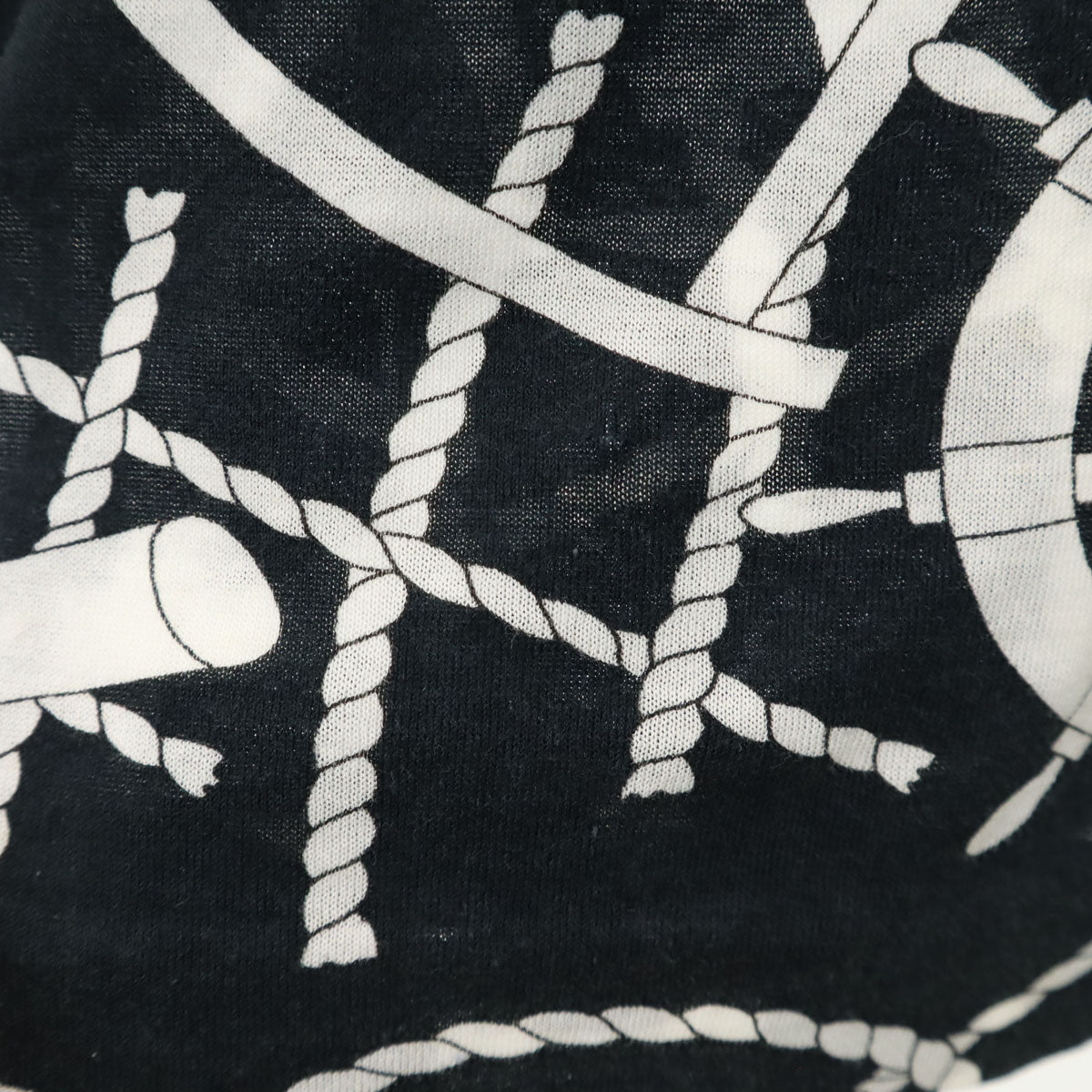 CELINE セリーヌ 90s イタリア製 オールド ジェーシーシー マリン柄 半袖 コットンシャツ 40 ブラック レディース