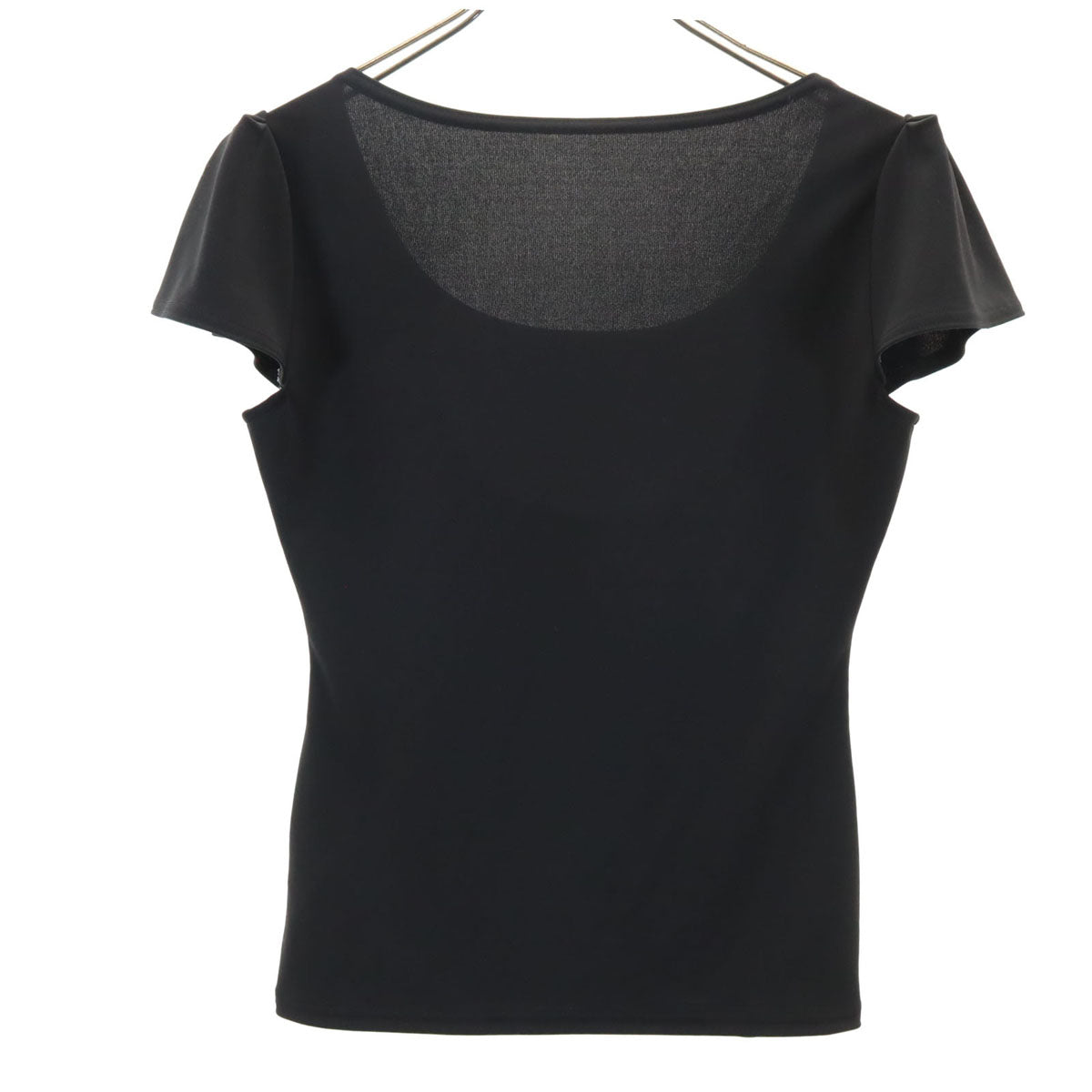 FOXEY NEW YORK フォクシーニューヨーク 日本製 半袖 カットソー 38 ブラック フレンチスリーブ レディース