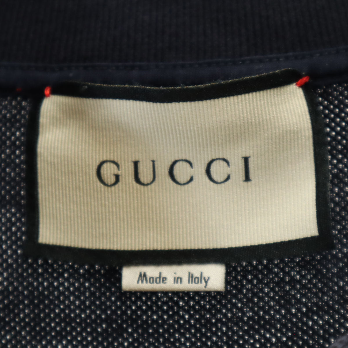 GUCCI グッチ イタリア製 半袖 ポロシャツ L 濃紺 鹿の子 レディース