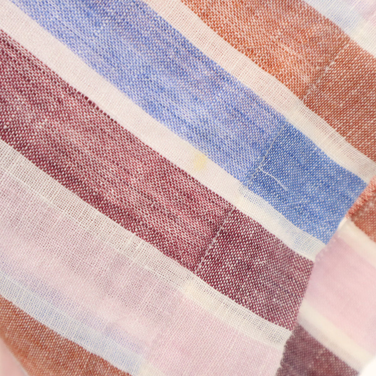 ETRO エトロ イタリア製 リネンブレンド ストライプ柄 半袖 ボタンダウンシャツ 40 マルチ メンズ