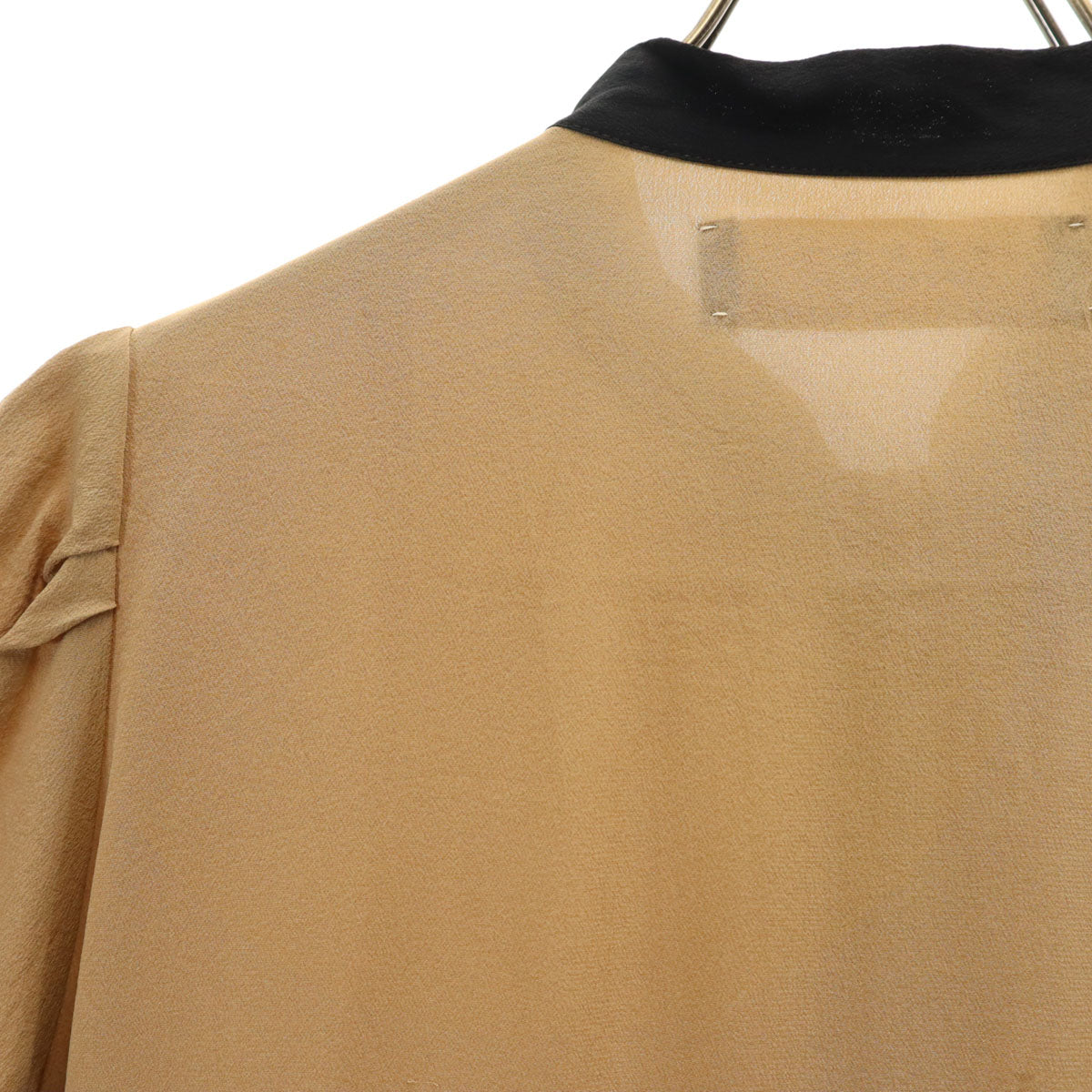 MARNI マルニ ポルトガル製 シルク 半袖 ブラウス 38 ブラウン プル