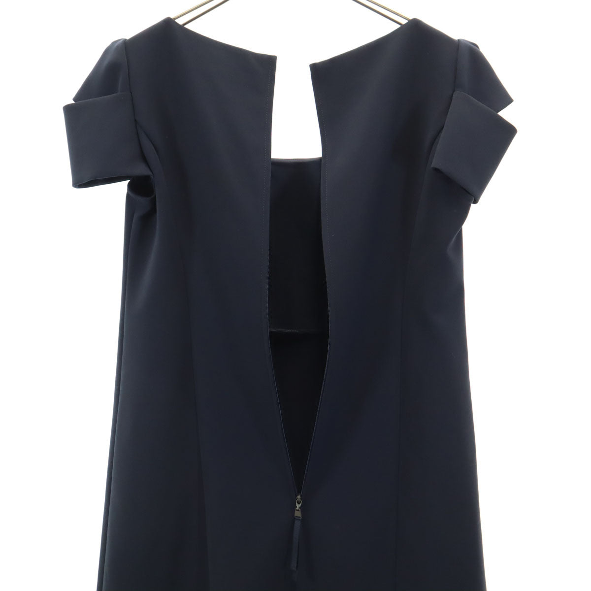 FOXEY NEW YORK フォクシーニューヨーク 日本製 半袖 ミニワンピース 38 濃紺 レディース