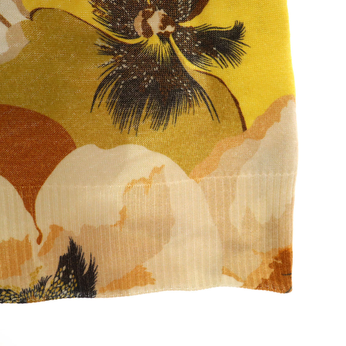 GUCCI グッチ イタリア製 カシミヤブレンド 花柄 半袖 ニット S アイボリー レディース