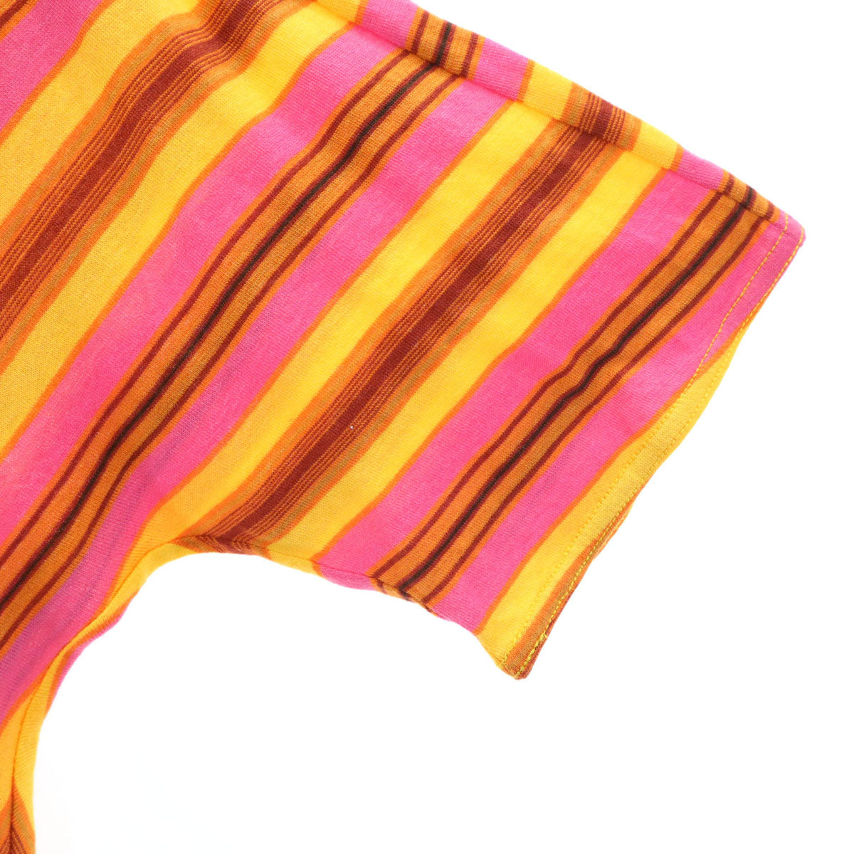 CELINE セリーヌ イタリア製 総柄 半袖 Vネック カットソー L ピンク レディース