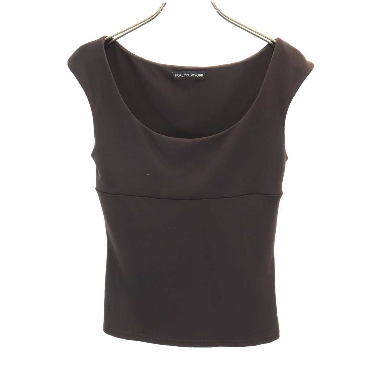 FOXEY NEW YORK フォクシーニューヨーク 日本製 ノースリーブ カットソー ブラウン レディース