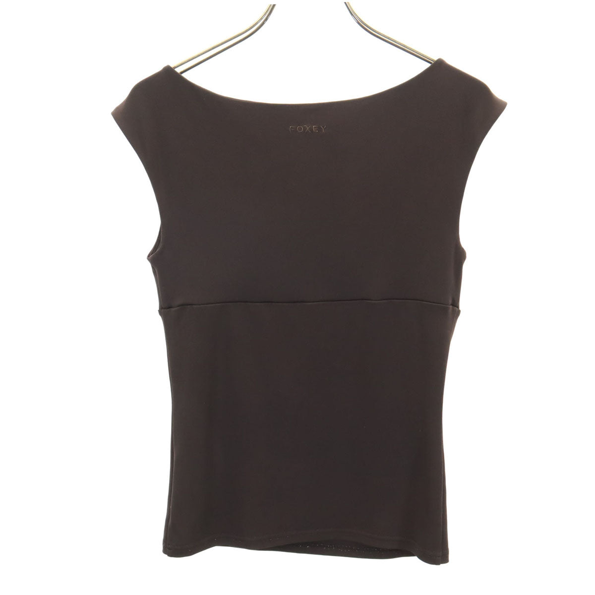 FOXEY NEW YORK フォクシーニューヨーク 日本製 ノースリーブ カットソー ブラウン レディース