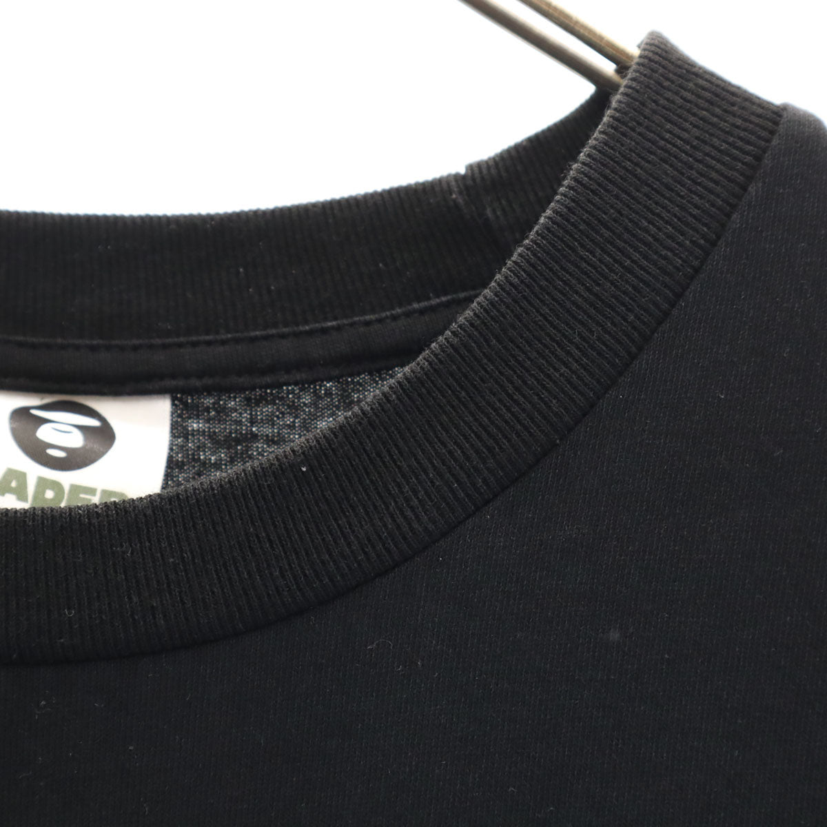 A BATHING APE アベイシングエイプ ベースボール プリント 半袖 Tシャツ L ブラック AAPER メンズ