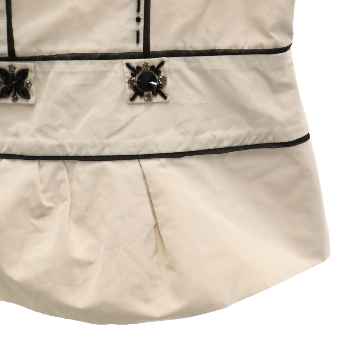 LOUIS VUITTON ルイヴィトン フランス製 半袖 ビスチェ 34 アイボリー レディース