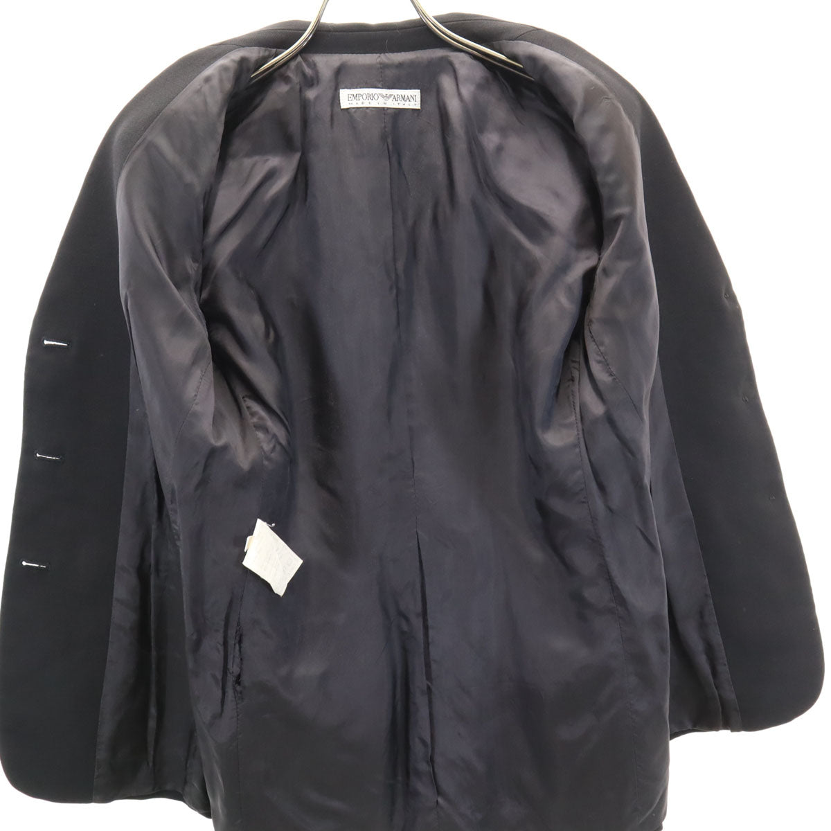 Emporio Armani エンポリオアルマーニ 90s イタリア製 ウール オールド パンツスーツ 上下 セットアップ 38/42 黒 レディース