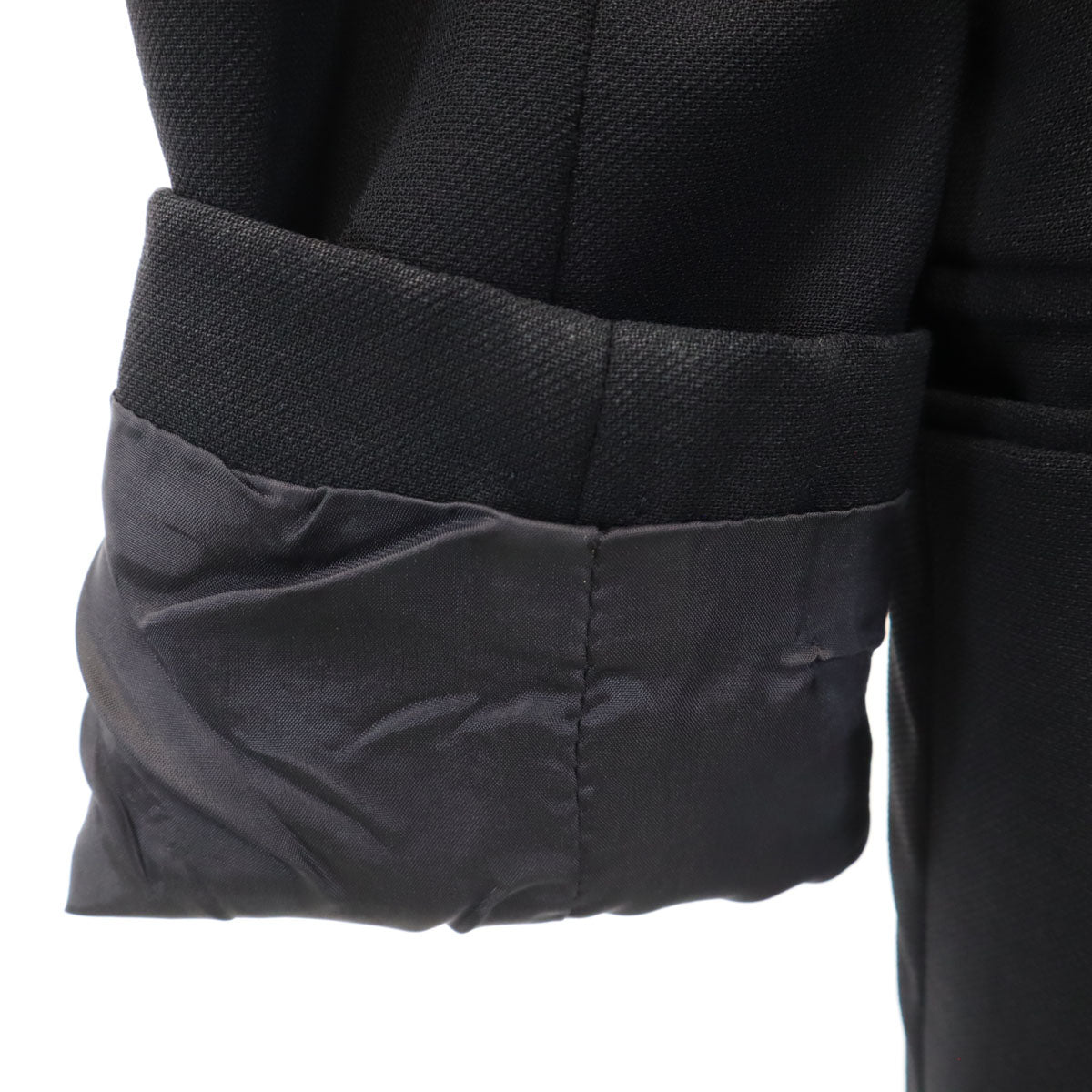 Emporio Armani エンポリオアルマーニ 90s イタリア製 ウール オールド パンツスーツ 上下 セットアップ 38/42 黒 レディース