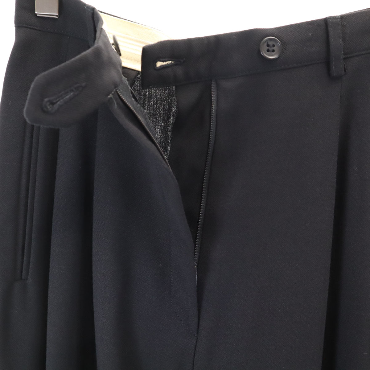 Emporio Armani エンポリオアルマーニ 90s イタリア製 ウール オールド パンツスーツ 上下 セットアップ 38/42 黒 レディース