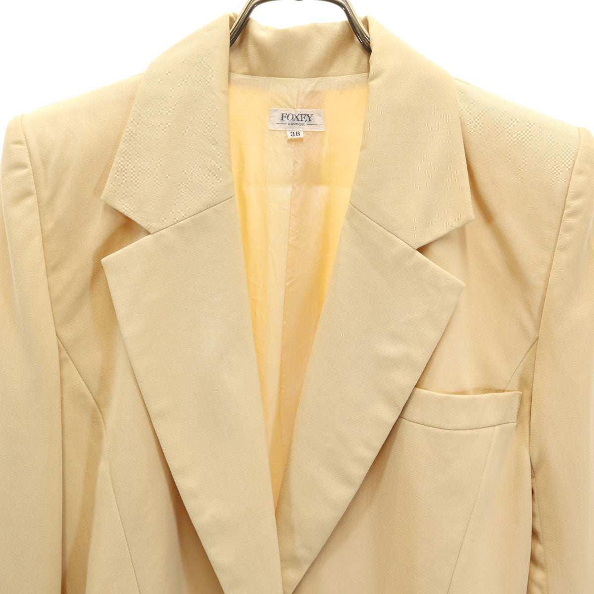 FOXEY フォクシー 日本製 ウール スカートスーツ 上下 セットアップ 38 ベージュ系 レディース