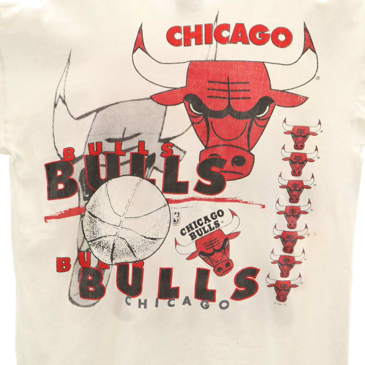 MICHAEL ATHLETIC DEPT 90s マジックジョンソンズT NBA シカゴ・ブルズ 半袖 Tシャツ XL ホワイト Chicago Bulls シングルステッチ メンズ