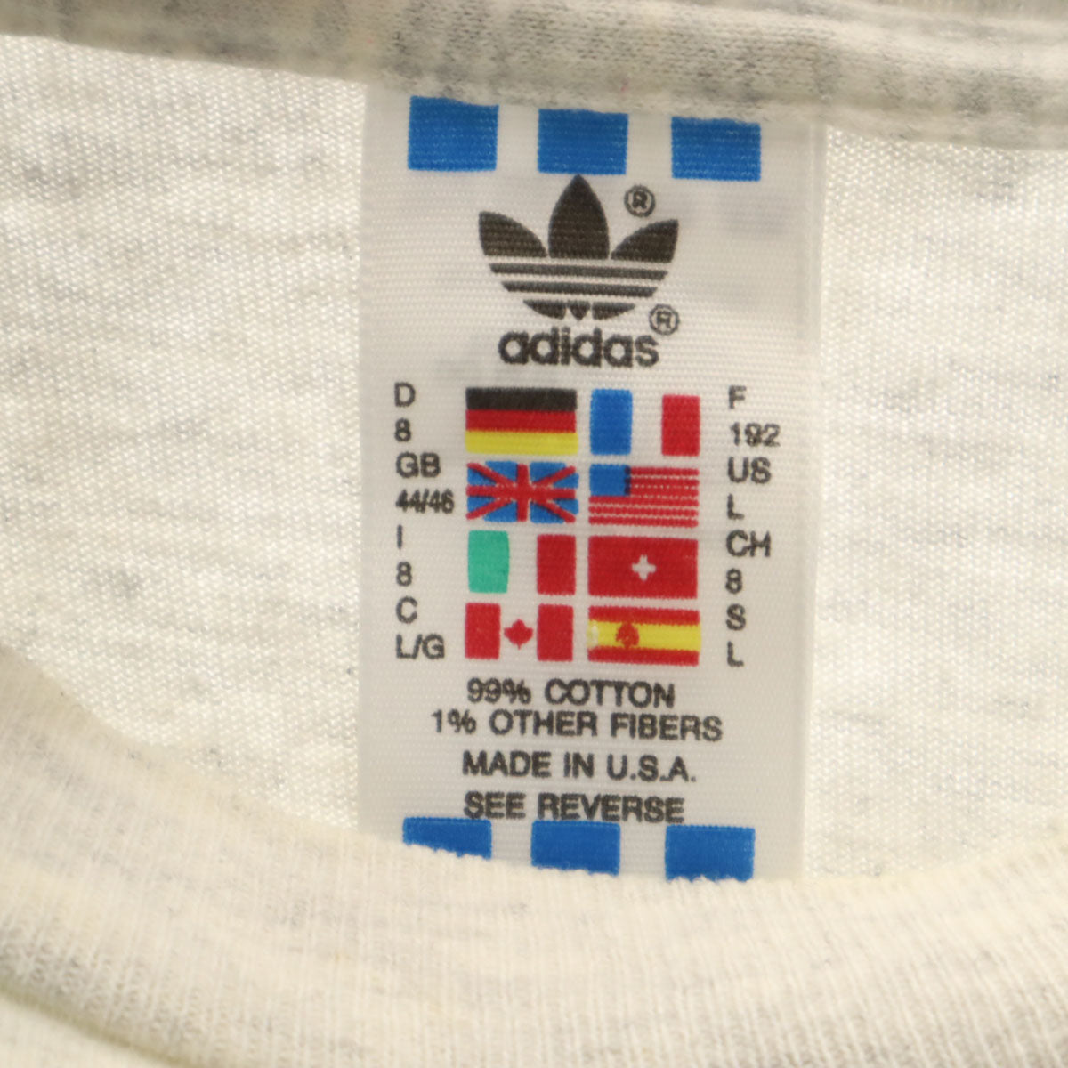 adidas アディダス 90s USA製 オールド トレフォイルロゴ 半袖 Tシャツ L グレー シングルステッチ メンズ