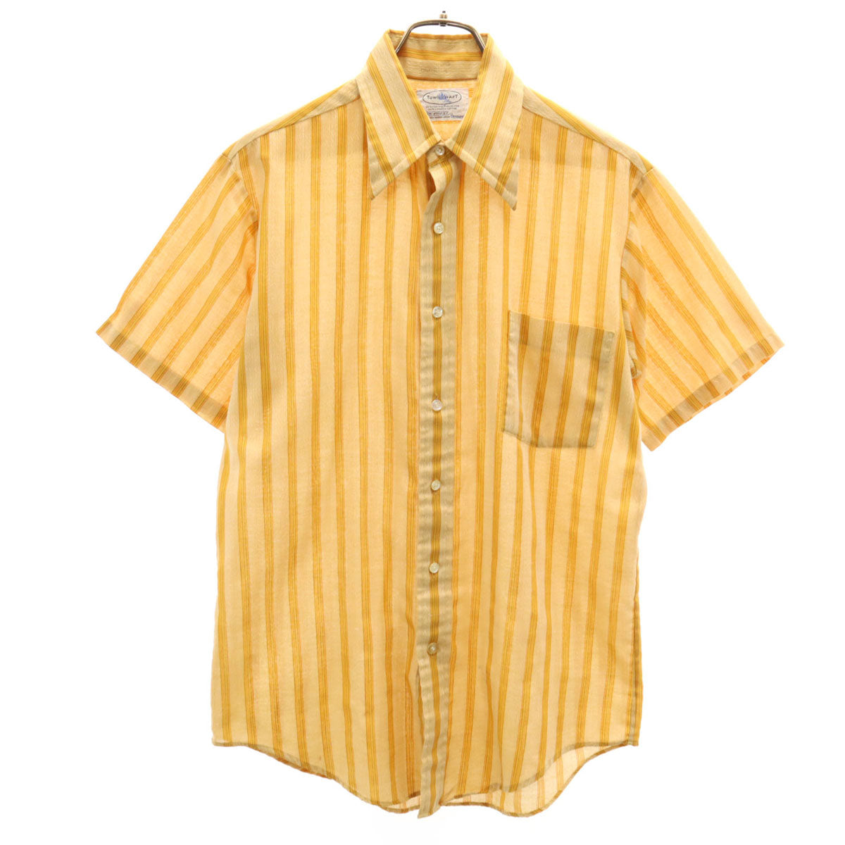 TOWNCRAFT タウンクラフト 70s ヴィンテージ ストライプ柄 半袖 シャツ 15 山吹色 PENNEYS メンズ