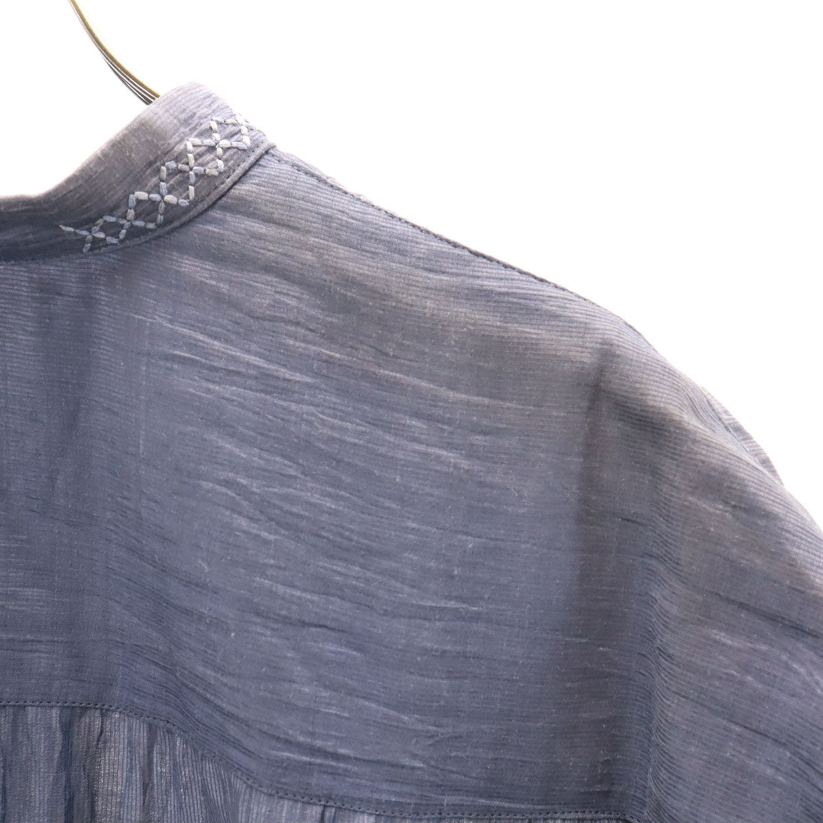 BALENCIAGA SPORT バレンシアガ スポーツ 90s オールド 半袖 ワッシャー加工 バンドカラーシャツ L チャコール メンズ