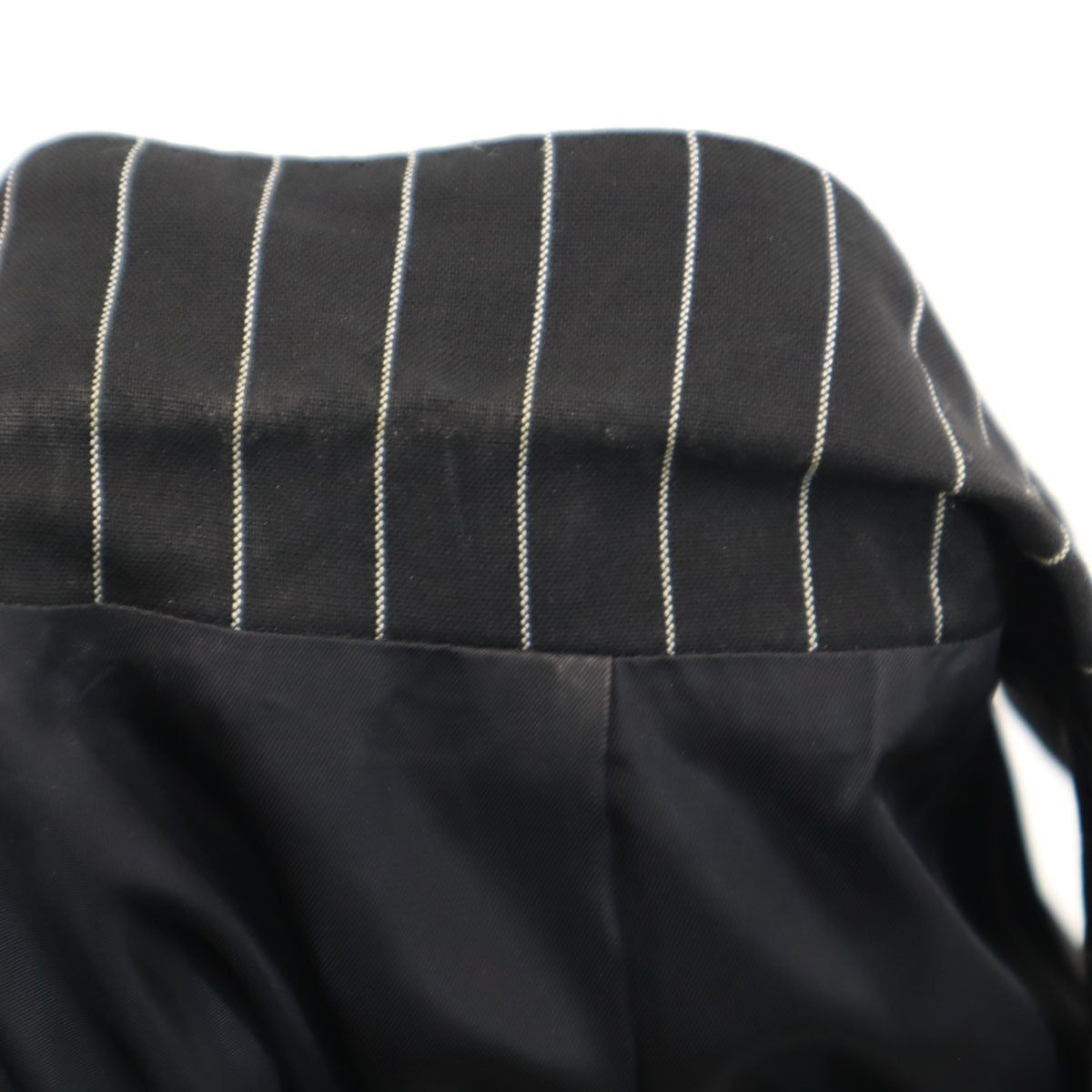 JOHN LAWRENCE SULLIVAN ジョンローレンスサリバン 日本製 シルクブレンド ストライプ柄 ジレベスト 36 ブラック メンズ