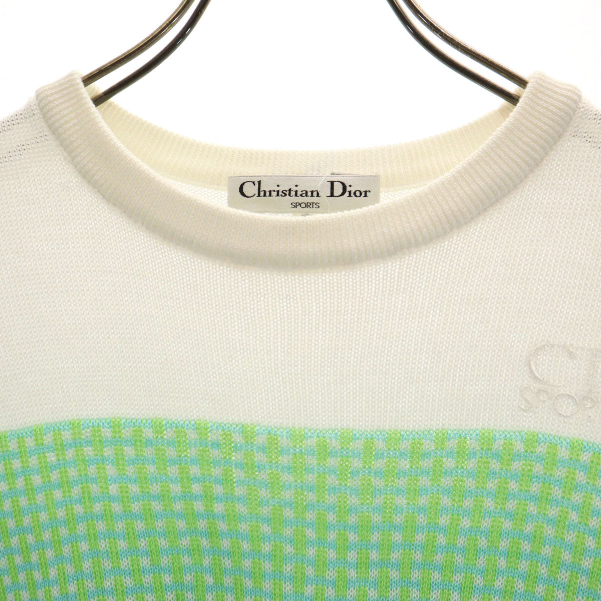 Christian Dior SPORTS クリスチャンディオールスポーツ 90s オールド 半袖 ニット M ホワイト レディース