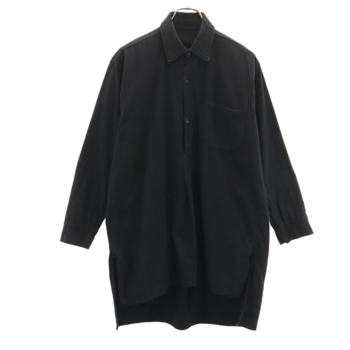 長袖 ヘビーウェイト プルオーバー シャツ ブラック メンズ