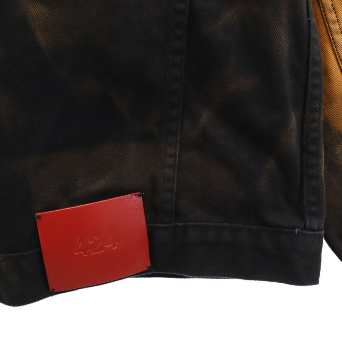 424 フォートゥーフォー ブリーチ加工 トラッカー ジャケット S ブラック メンズ