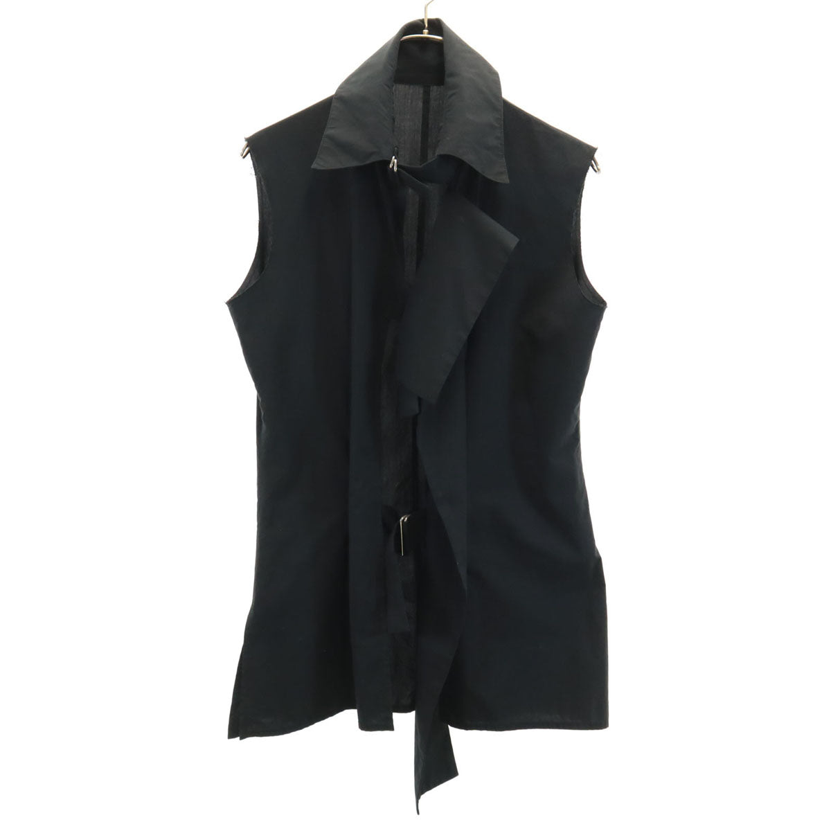Yohji Yamamoto ヨウジヤマモト 日本製 ノースリーブ シャツ 2 ブラック レディース