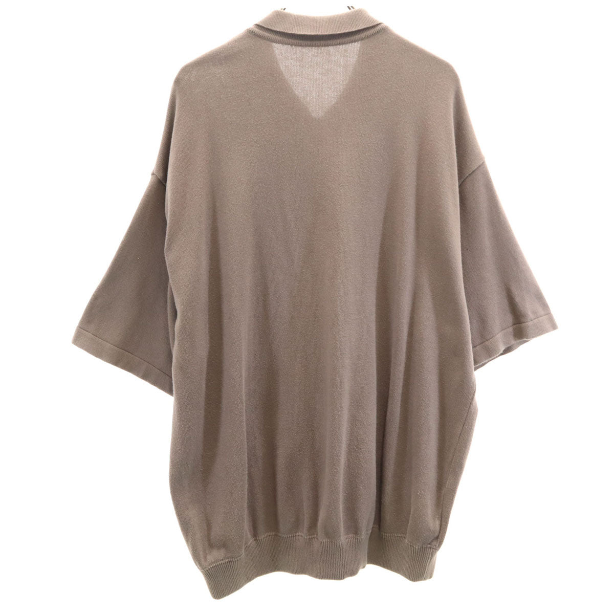 crepuscule クレプスキュール 日本製 5分袖 ハーフジップ ニット ポロシャツ 3 ブラウン メンズ