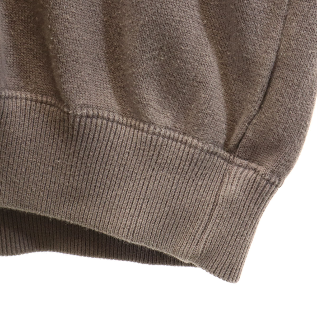 crepuscule クレプスキュール 日本製 5分袖 ハーフジップ ニット ポロシャツ 3 ブラウン メンズ