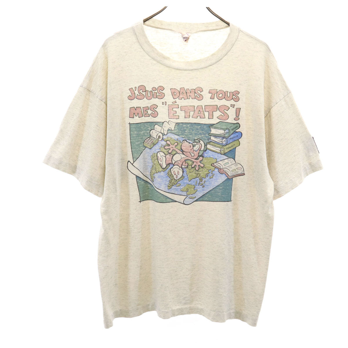 HUMEUR DESIGN 90s カナダ製 オールド メッセージ プリント 半袖 Tシャツ XL グレー シングルステッチ メンズ