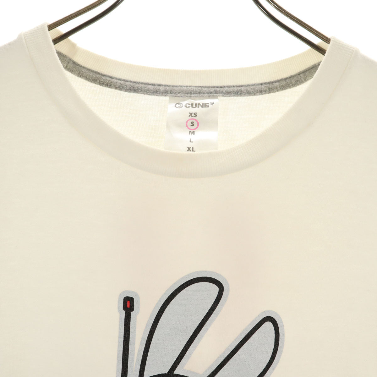 CUNE キューン プリント 半袖 Tシャツ S 白 うさぎ メンズ