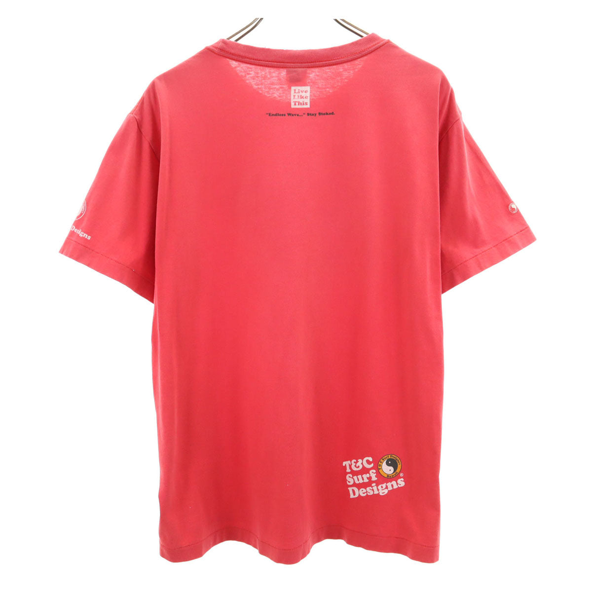 Town&Country タウンアンドカントリー プリント 半袖 Tシャツ L 赤 メンズ