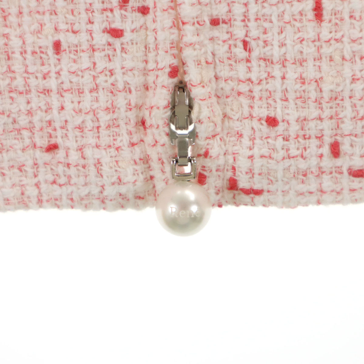 未使用 Rene ルネ 日本製 5分袖 ツイード ジャケット 34 ピンク系 レディース