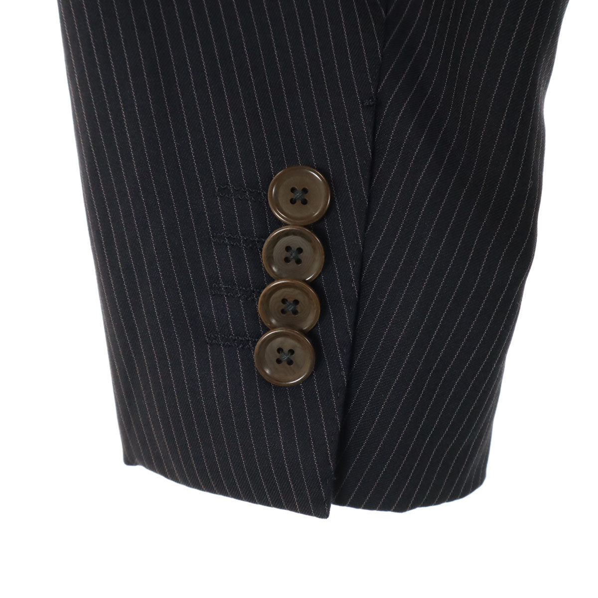 TOMORROWLAND トゥモローランド ウールブレンド ストライプ柄 長袖 テーラードジャケット 44 ネイビー メンズ