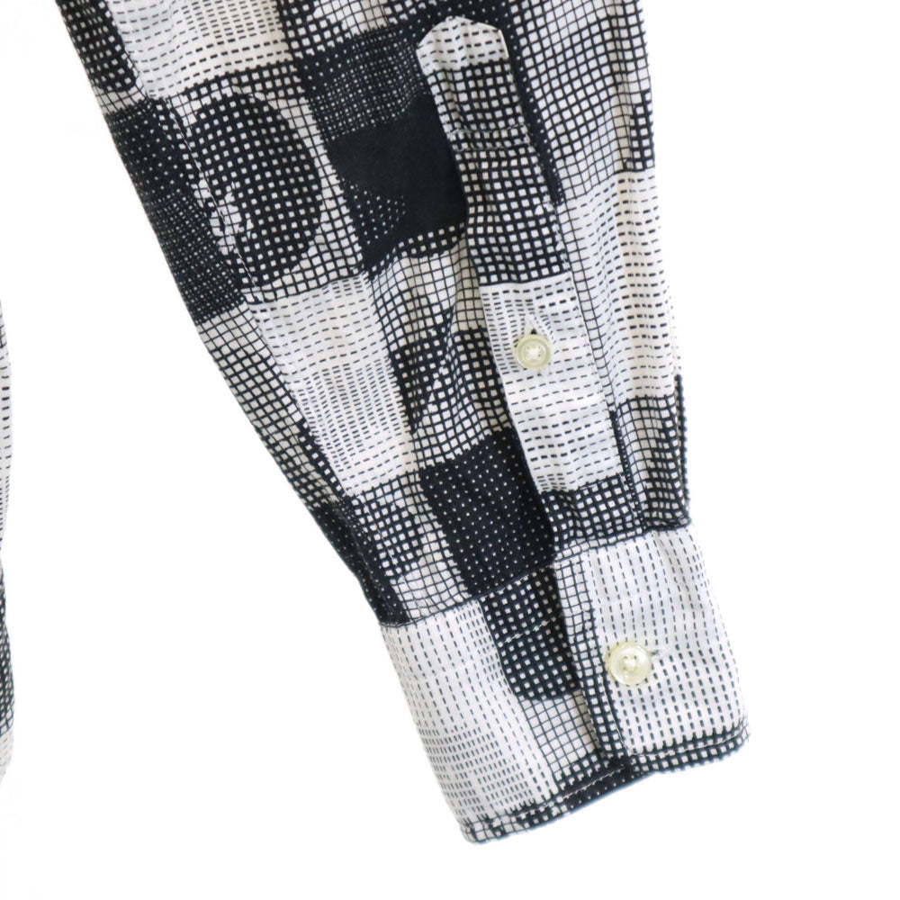 A BATHING APE アベイシングエイプ 日本製 総柄 長袖 ボタンダウンシャツ M ホワイト 他 メンズ