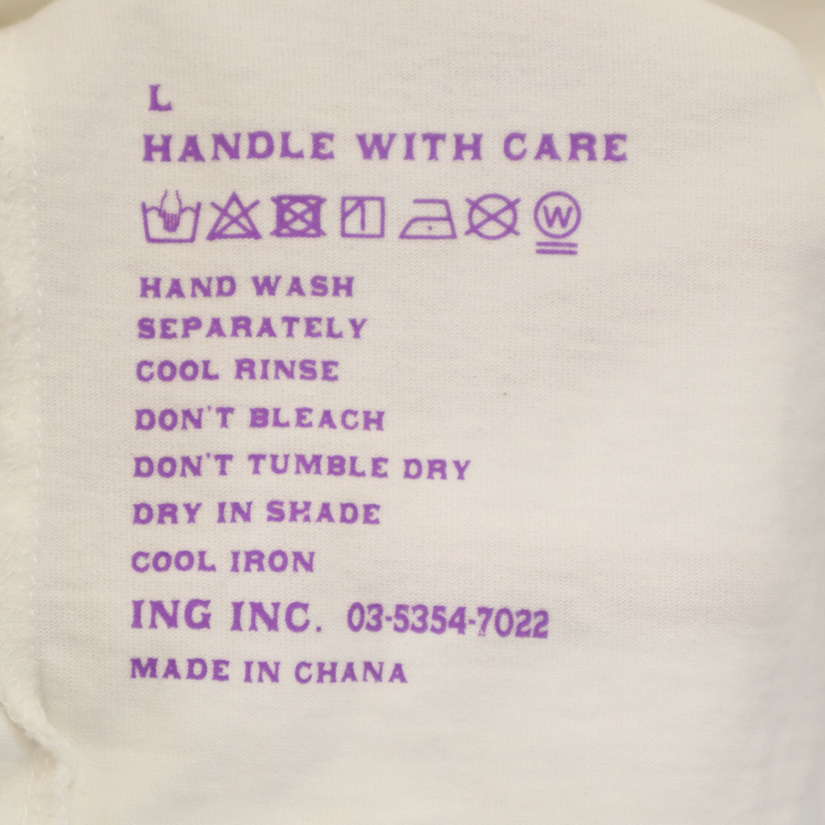 TAIN DOUBLEPUSH タインダブルプッシュ バック バンダナ 長袖 Tシャツ L ホワイト ロンT メンズ