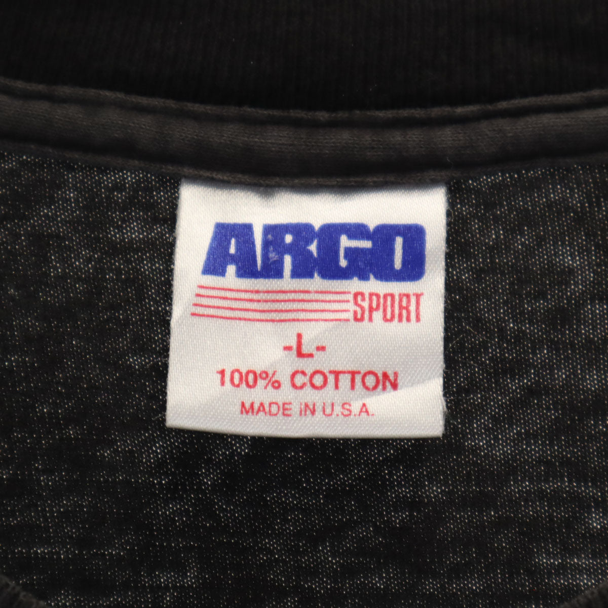 ARGO SPORT 90s USA製 オールド 半袖 Tシャツ L ブラック シングルステッチ メンズ