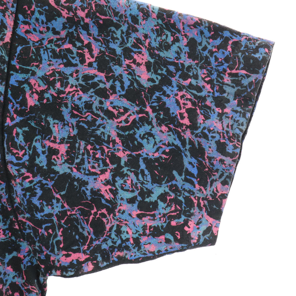 ROSS INTERNATIONAL 90s USA製 オールド 総柄 半袖 Tシャツ ONE SIZE ブラック シングルステッチ メンズ