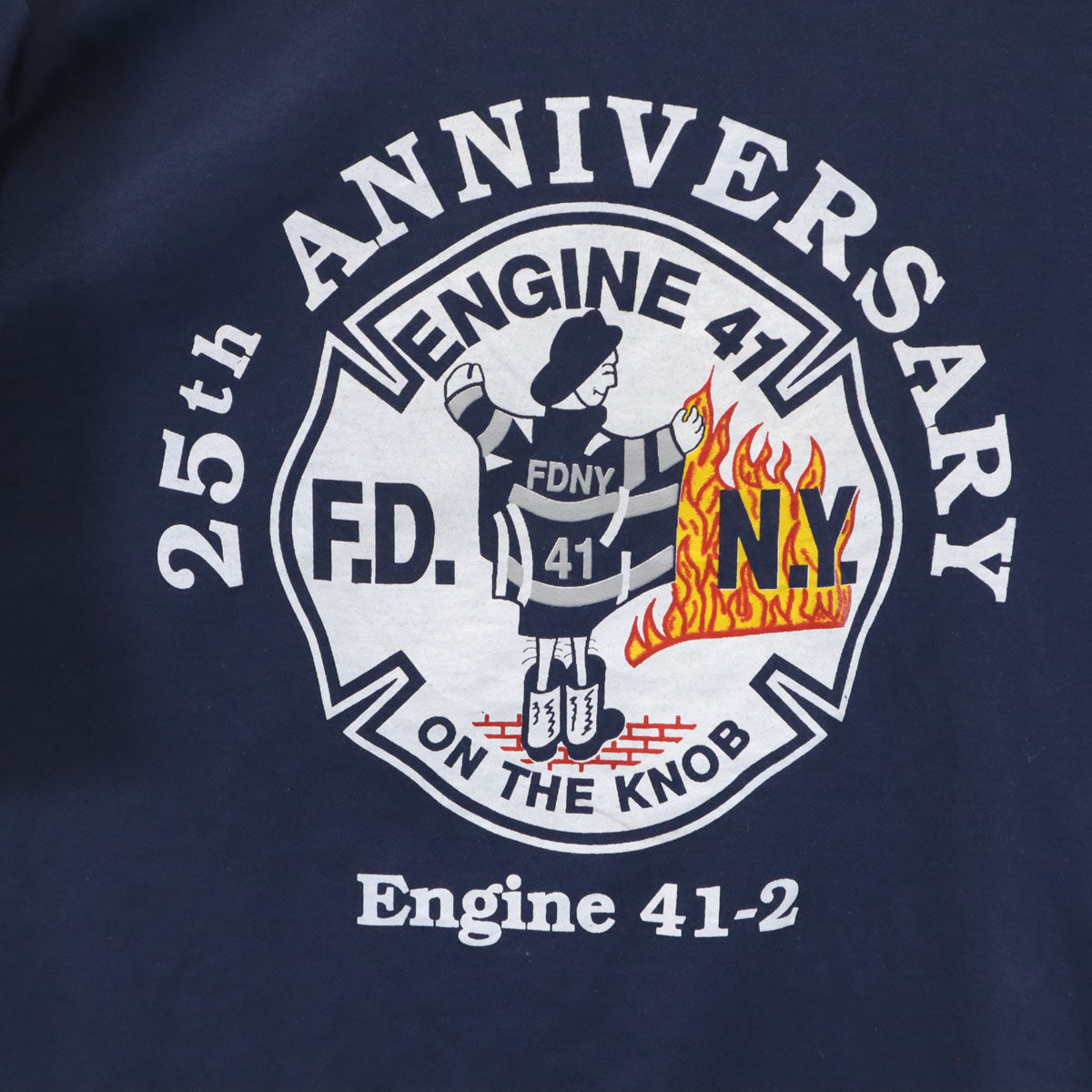 FRUIT OF THE LOOM BEST フルーツオブザルーム ベスト 90s USA製 オールド 25th ANNIVERSARY Engine 41-2 半袖 Tシャツ XL ネイビー シングルステッチ メンズ