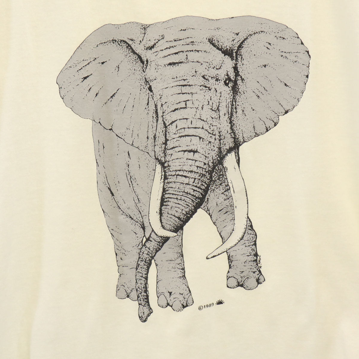 VINTAGE ヴィンテージ 80s USA製 エレファント タンクトップ XL ホワイト アニマル柄 象 メンズ