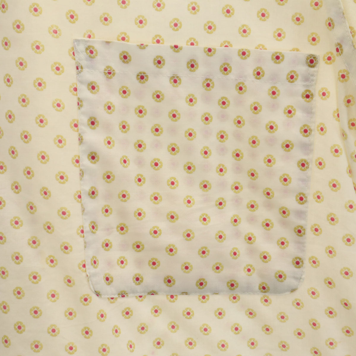 Style Guild 60s ヴィンテージ 総柄 半袖 オープンカラーシャツ S 生成り メンズ