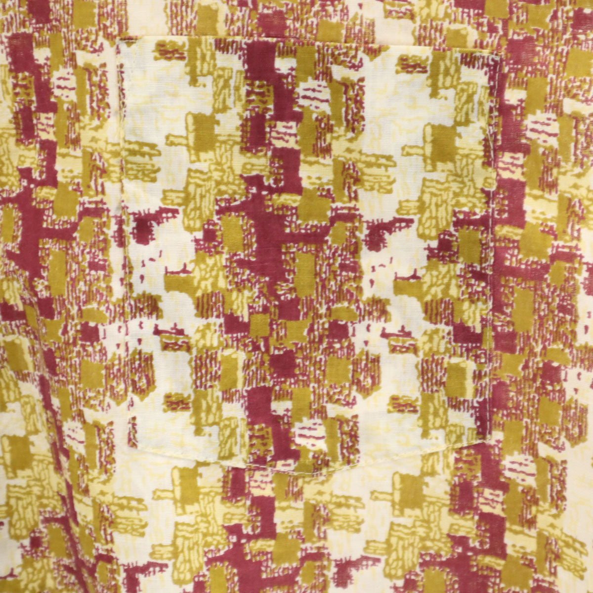 Cambridge 70s ヴィンテージ 総柄 長袖 シャツ L ボルドー メンズ