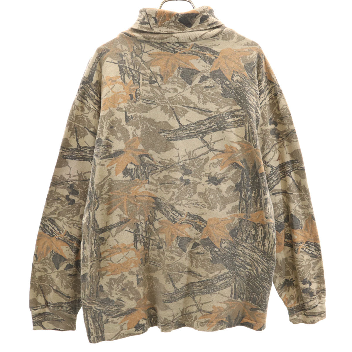 RED HEAD レッドヘッド 90s USA製 オールド リアルツリー柄 長袖 モックタートルネック Tシャツ L ブラウン ロンT メンズ