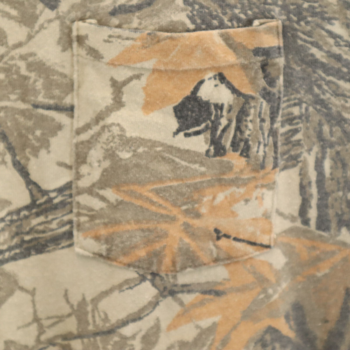 RED HEAD レッドヘッド 90s USA製 オールド リアルツリー柄 長袖 モックタートルネック Tシャツ L ブラウン ロンT メンズ