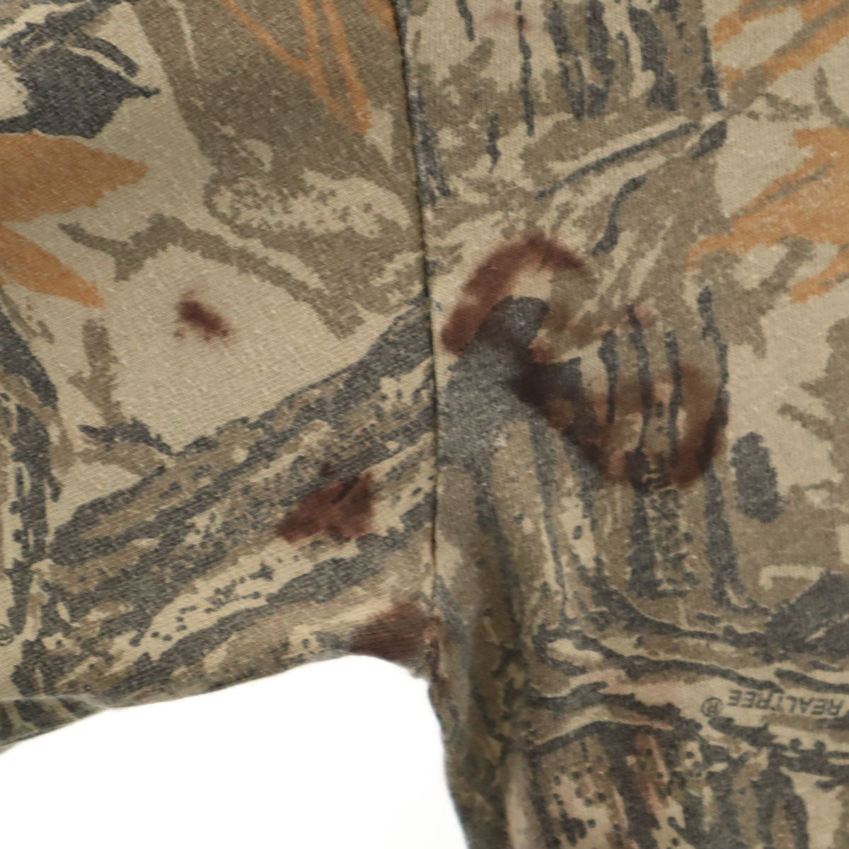 RED HEAD レッドヘッド 90s USA製 オールド リアルツリー柄 長袖 モックタートルネック Tシャツ L ブラウン ロンT メンズ