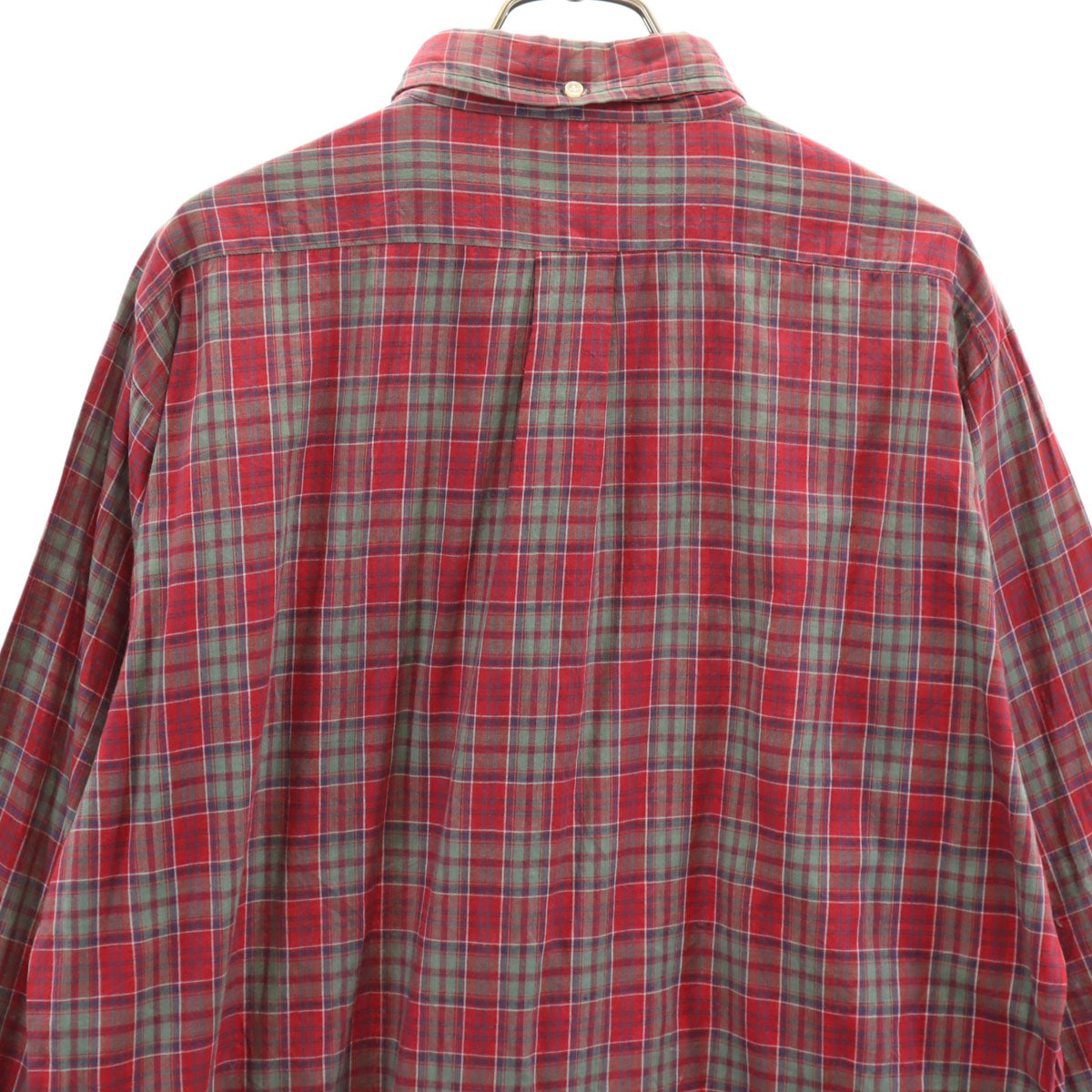 MAYWOOD 60s ヴィンテージ チェック柄 長袖 ボタンダウンシャツ L レッド メンズ