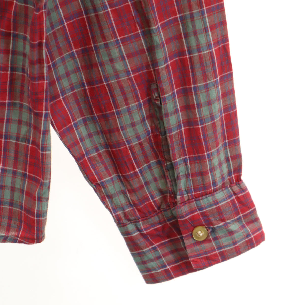 MAYWOOD 60s ヴィンテージ チェック柄 長袖 ボタンダウンシャツ L レッド メンズ